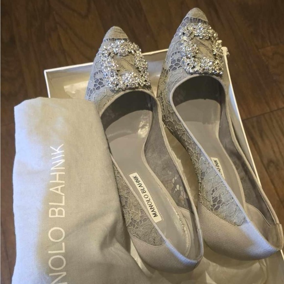 BNWT Manolo Blahnik Floral Print Satin BB Pumps - 39.5 - Picture 9 of 14